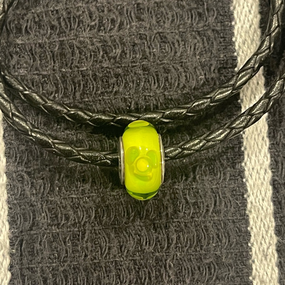 Pandora Lime Green Glass Charm